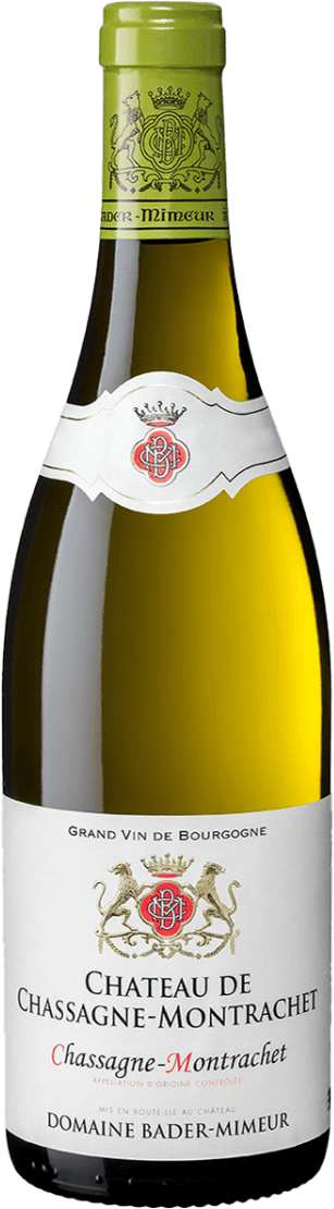 Het label toont een familiewapen met gekroonde leeuwen en een kroon erboven. De naam van de wijn en het wijnhuis staan prominent vermeld. Het geheel heeft een klassieke en elegante uitstraling.