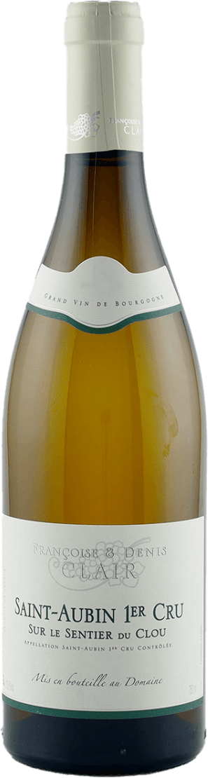 Het label is vrij traditioneel en minimalistisch vormgegeven. Bovenaan is een kleine afbeelding van een druiventros te zien, en het grootste deel van het label bestaat uit tekst in klassieke typografie. De kleuren zijn rustig en ingetogen, met een lichte achtergrond en donkergroene accenten. Het geheel straalt elegantie en traditie uit, zonder opvallende of moderne grafische elementen.