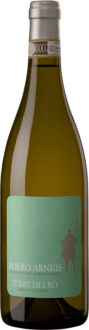 Het label toont een silhouet van een persoon in traditionele kleding met een speer. De achtergrond is egaal groen en de tekst is in witte letters.