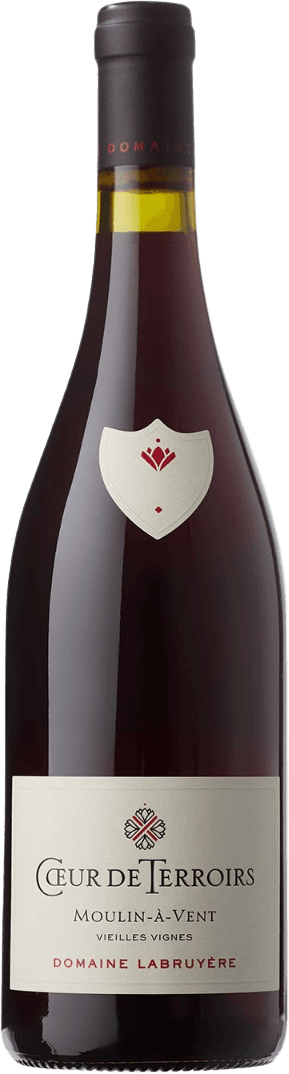 Het label toont een eenvoudig, traditioneel ontwerp met een familiewapen of embleem centraal bovenaan. De tekst is in klassieke typografie weergegeven, met de naam van de wijn en producent duidelijk zichtbaar. Het embleem heeft een rode kleur die contrasteert met de neutrale achtergrond.