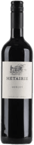 Het label toont een tekening van een wijnhuis of kasteel. De naam 'Métairie' staat centraal boven de vermelding van de druivensoort Merlot.