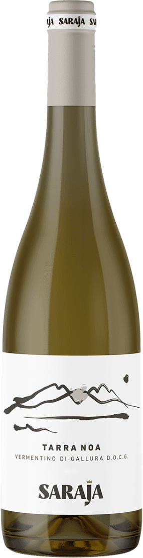 Het label toont een abstracte lijntekening van bergen of heuvels. De achtergrond is wit met zwarte lijnen en teksten. Er zijn geen afbeeldingen van dieren, bloemen, fruit of andere objecten.