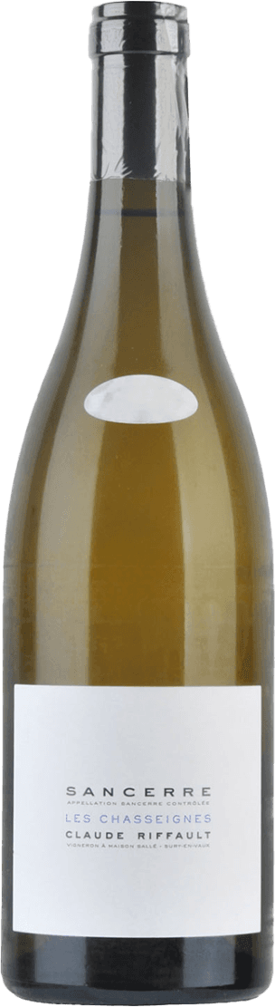 Het label is minimalistisch met de naam 'Sancerre' en 'Les Chasseignes Claude Riffault' in eenvoudige, moderne typografie.