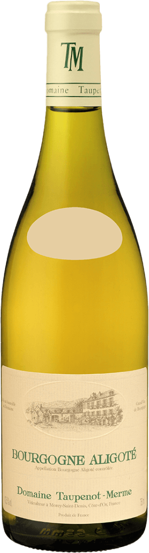 Het label toont een gedetailleerde tekening van een traditioneel gebouw, vermoedelijk een wijnhuis. De tekst is in een klassieke stijl geplaatst, met de naam van de wijn en de producent duidelijk zichtbaar.