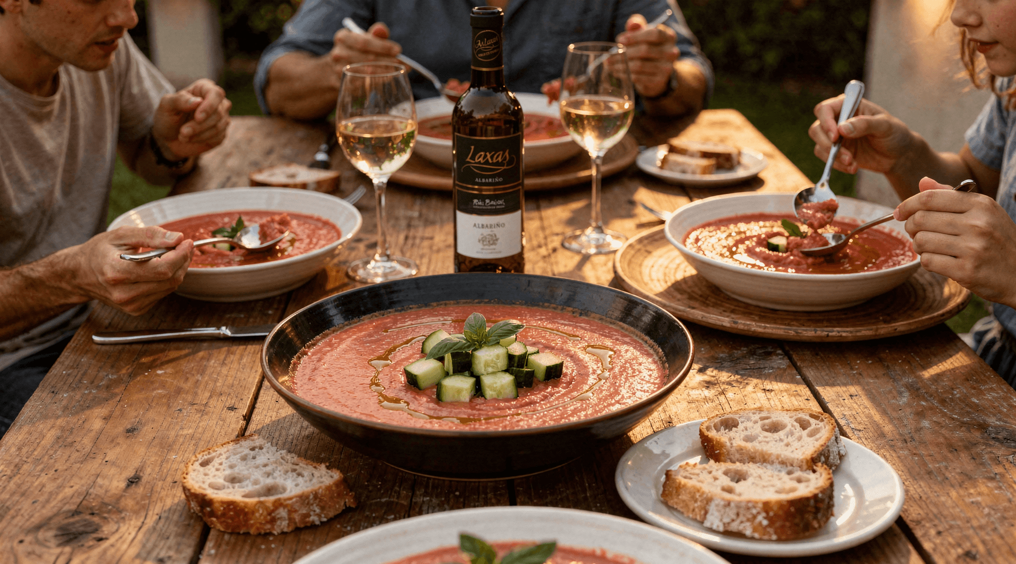 Wijn bij gazpacho
