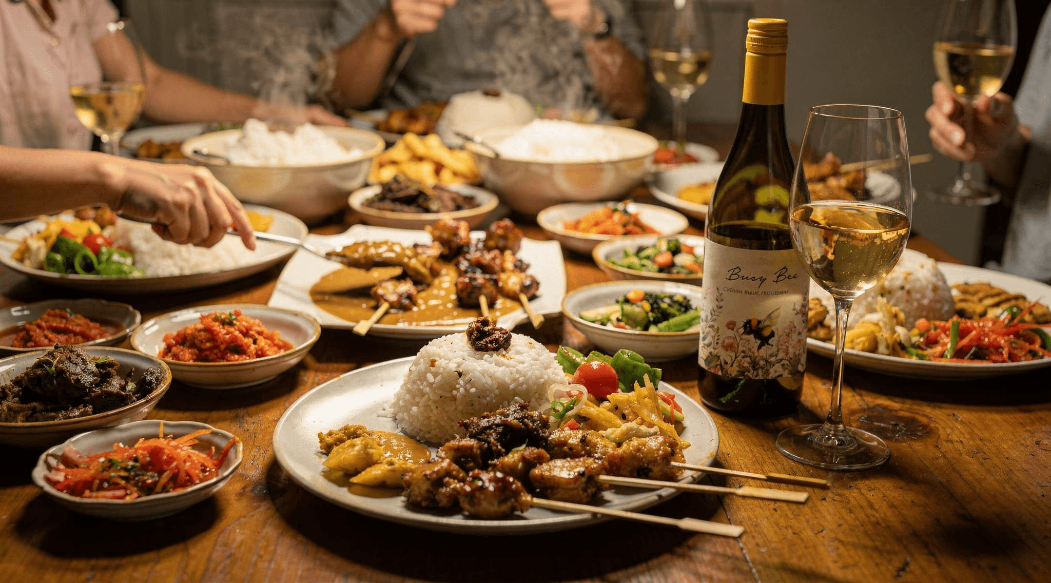 Wijn bij indonesisch eten