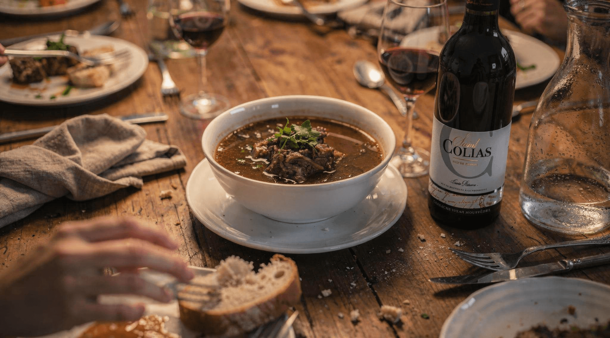 Wijn bij ossenstaartsoep