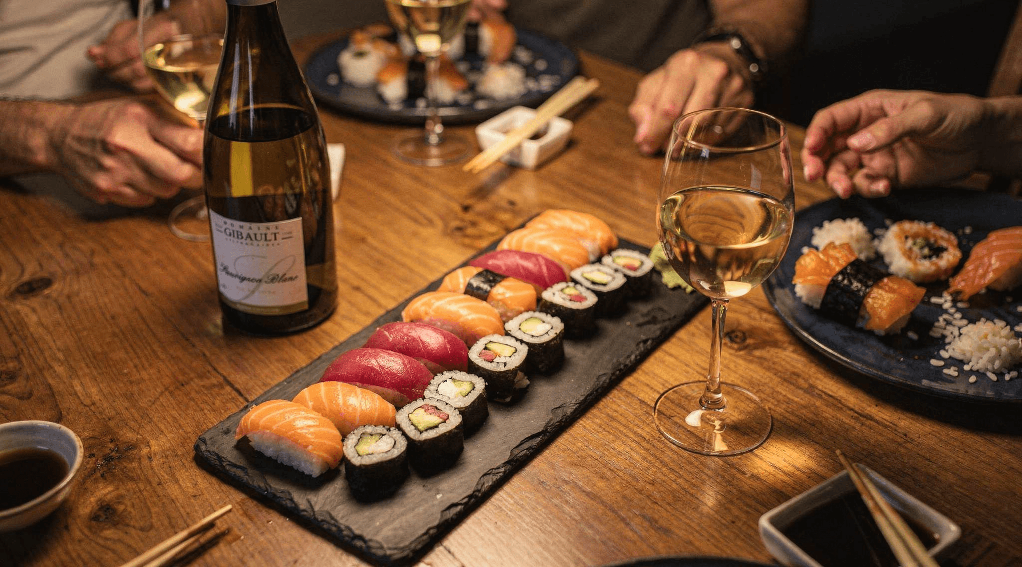 Wijn bij sushi