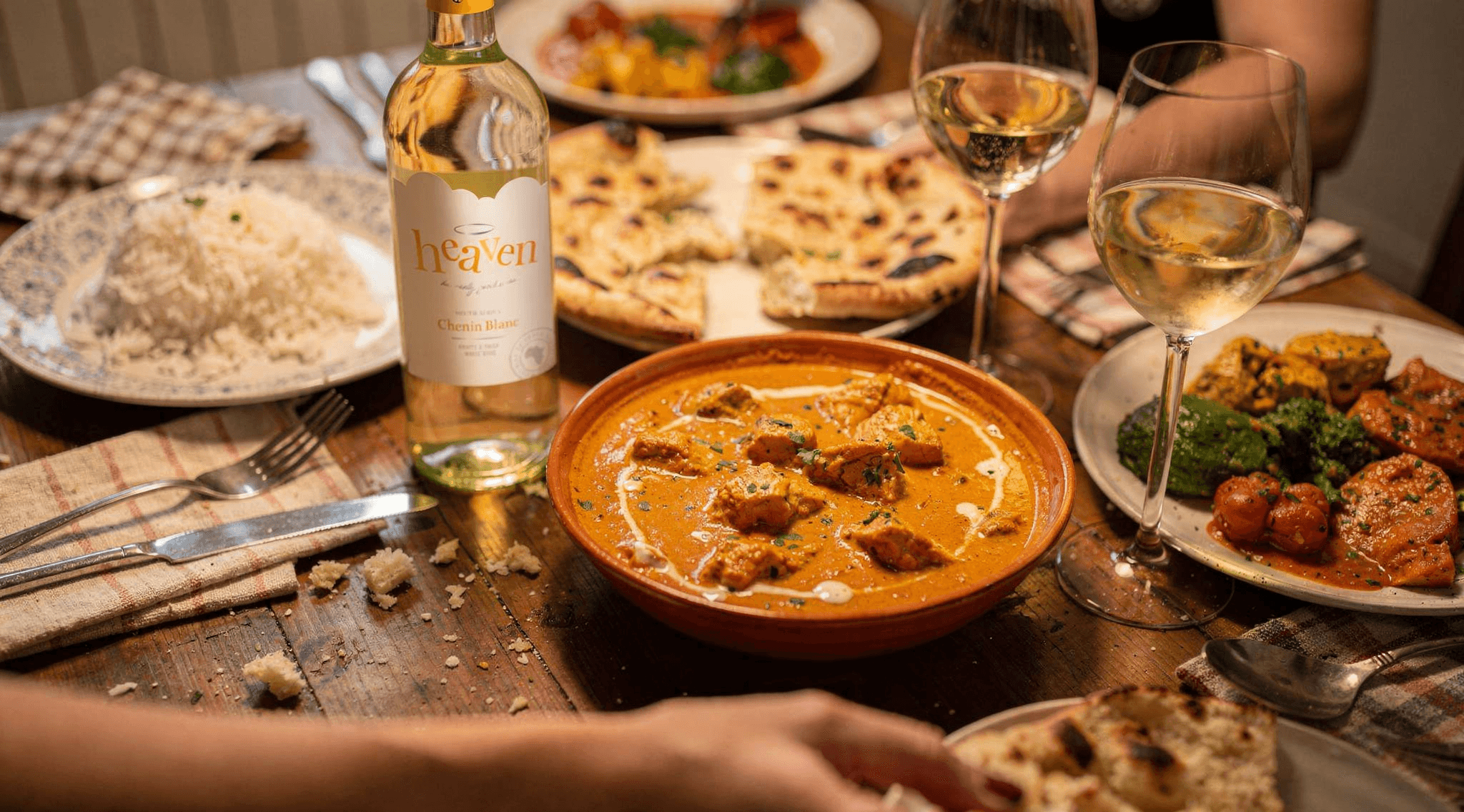 Wijn bij indiaas eten