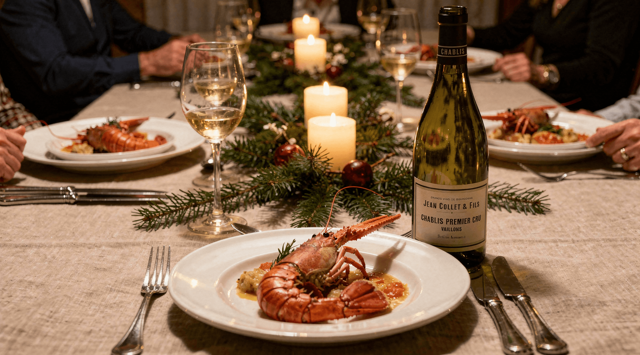 Wijn bij langoustine