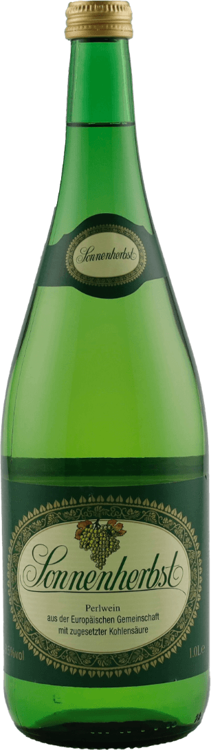 Weingut Zimmermann - Mainzer Domherr Kabinett Het label van de wijnfles toont een afbeelding van een druiventros in het midden. De achtergrond is beige met groene decoratieve elementen rondom de afbeelding. Er staat tekst boven en onder de druiventros, met sierlijke letters.